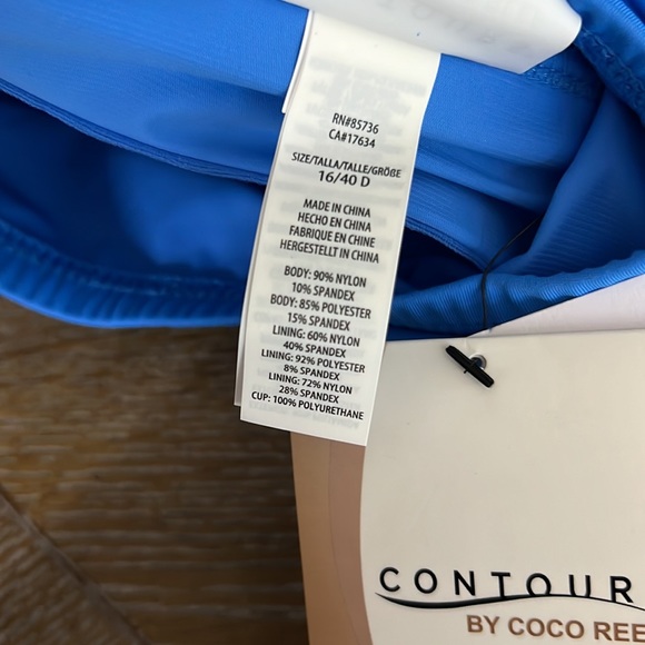 CONTOURS by COCO REEF Shapemaker Swimwear Agate Bandeau Azure Top 16/40D - Picture 11 of 15